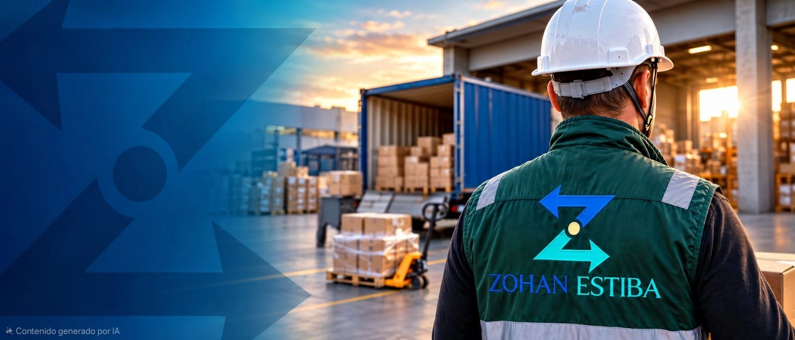 Operario de ZOHAN ESTIBA manipulando cajas en un almacén